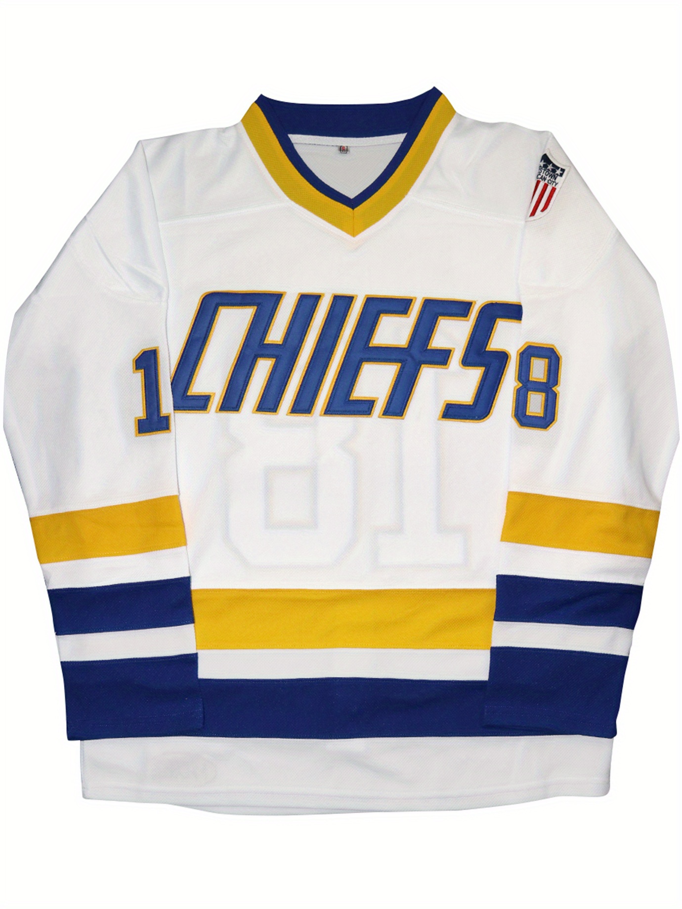 Hanson Brothers Jersey, Charlestown Chiefs 16,17,18 Slap Shot Ice Hockey  Movie Jersey 