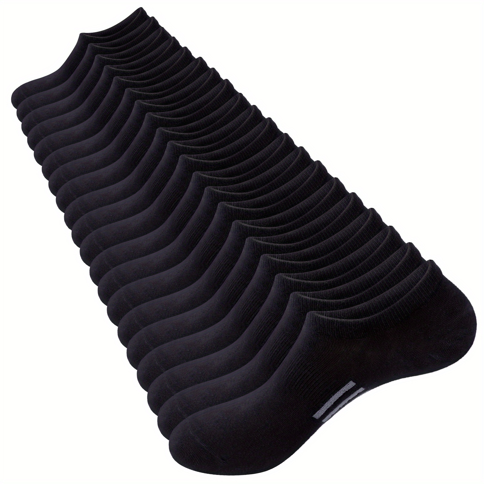 Image of Givegift 20 Pairs Mens No Show Socks Ankle Breathable Soft Trainer Invisible Socks Casual Hidden Liner Low Cut Socks For Men White Black Size 7-13
