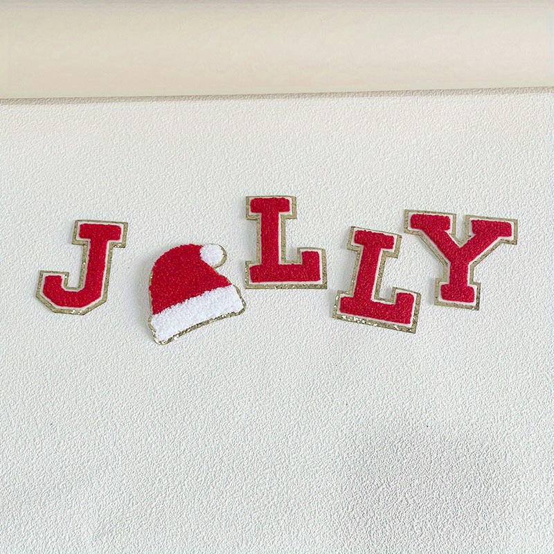 Heat Chenille Letter Patches Iron On Red White Christmas - Temu