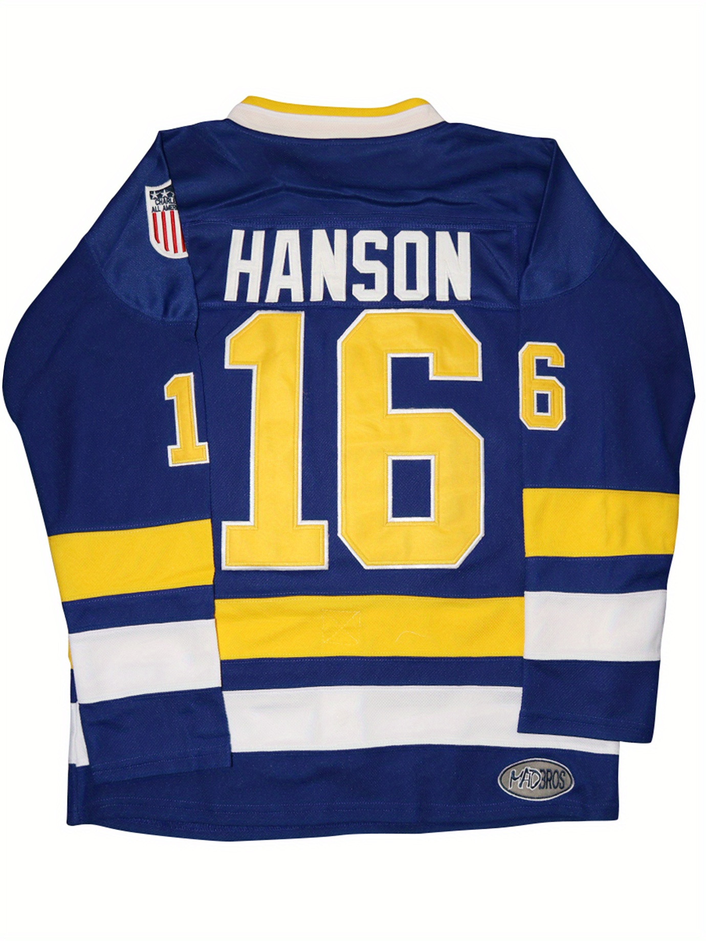 Vintage Charlestown Chiefs Hockey Jersey Sz M Blue Slap Shot Hanson Brothers