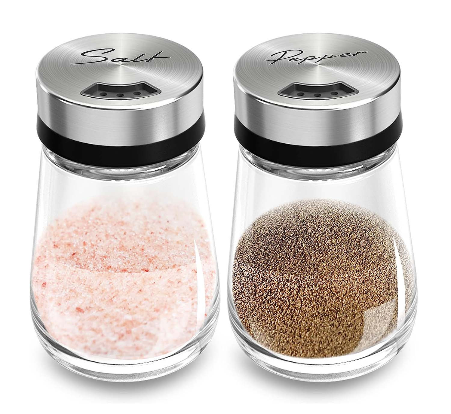 Glass Salt Or Pepper Shakers With Adjustable Pour Holes - Temu