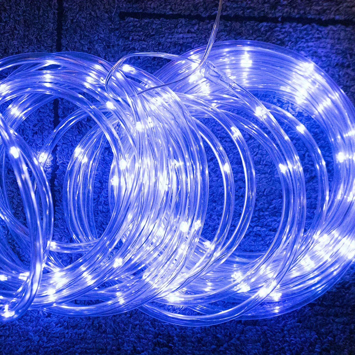 Solar Blue Rope Lights Outdoor 100leds 8 Lighting Modes Temu