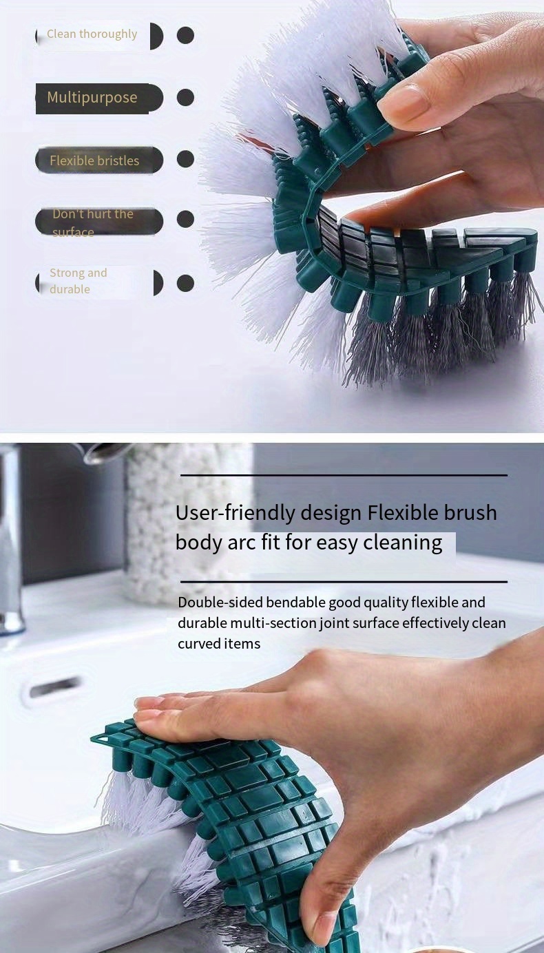 Curved Multifunctional Cleaning Brush Flexible Cleaning Tool