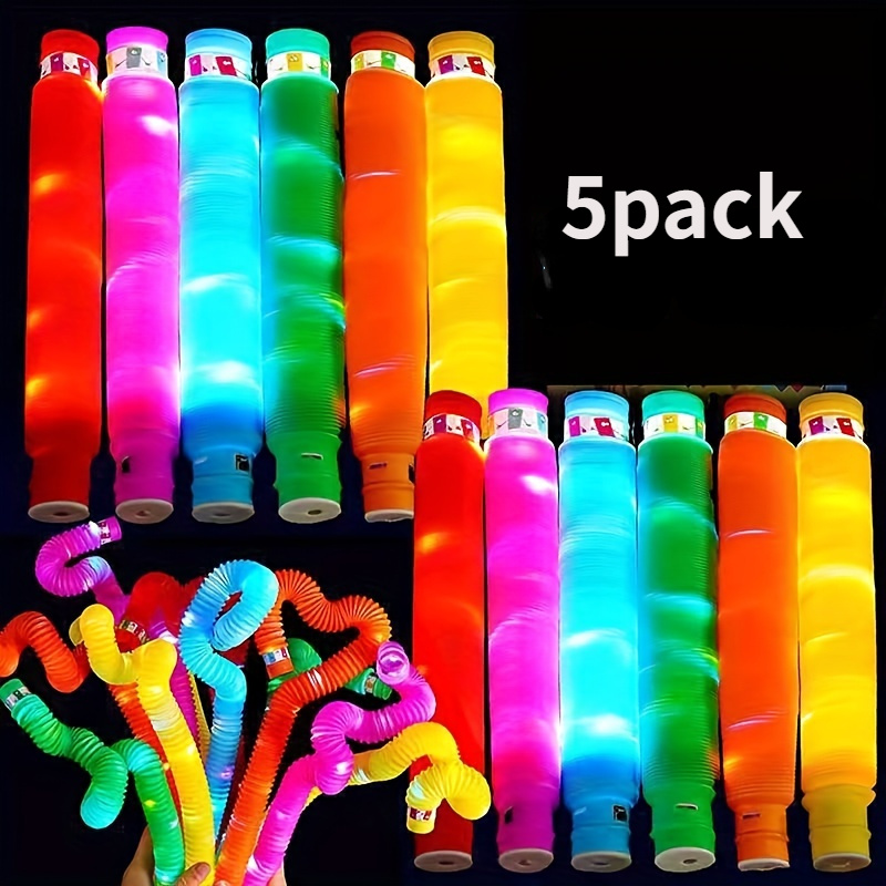 Paquete de 12 tubos sensoriales Pop Tubes (6 tubos grandes + 6 mini tubos),  juguetes para niños con habilidades motoras finas, juguetes sensoriales