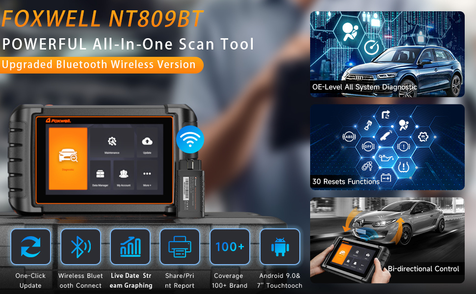 FOXWELL NT809BT OBD2 Bluetooth Car Diagnostic Tool