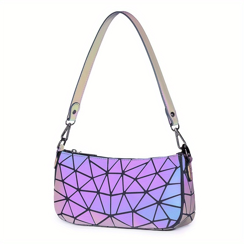 New Fashion Geometric Pattern Luminous Reflective Long Wallet With Wristlet, Shop On Temu And start Saving