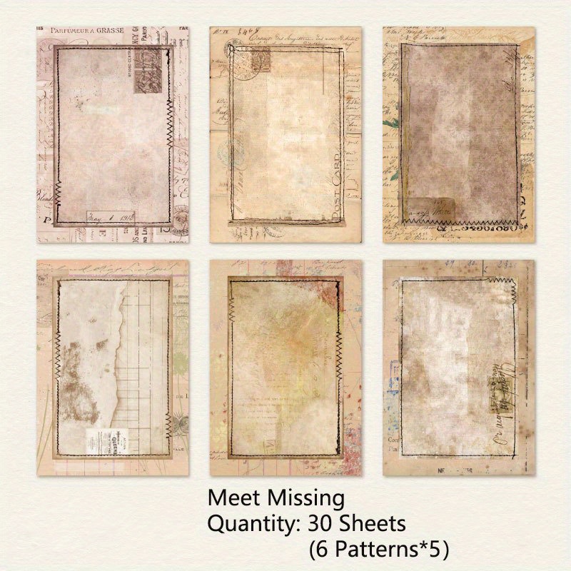 30Sheets Vintage Inspiration Scrabooking Papers for DIY Decorating Paper  Memo/Journal/Scrapbook Handmake Material Craft Supplies