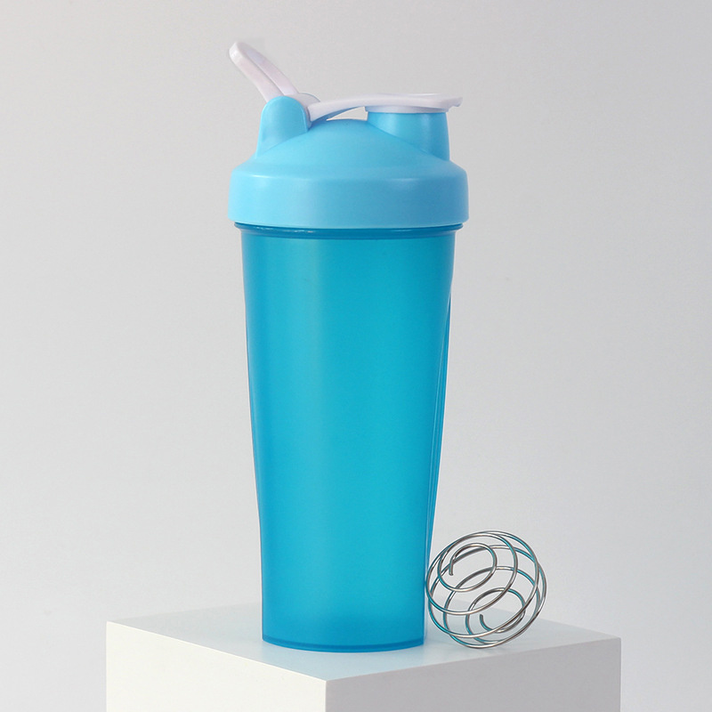 GAISHION Shaker Bottle Protein Shakes and 16-Ounce/400ML Shaker Bottle with Whisk Balls,Free of BPA Plastic (Blue+Orange(2PCS))
