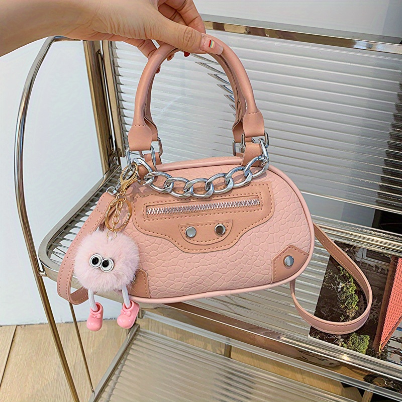 Mini Two Tone Boston Bag pink