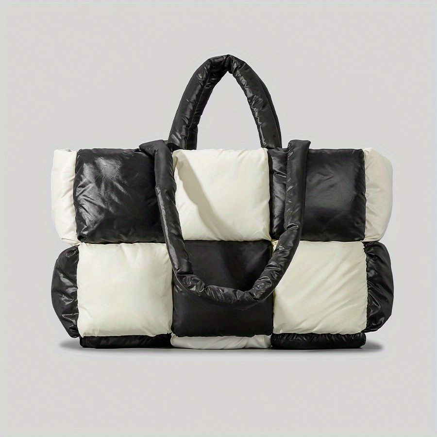 Fancy Bag Women Black & Off-white Woven Design Shoulder Bag 