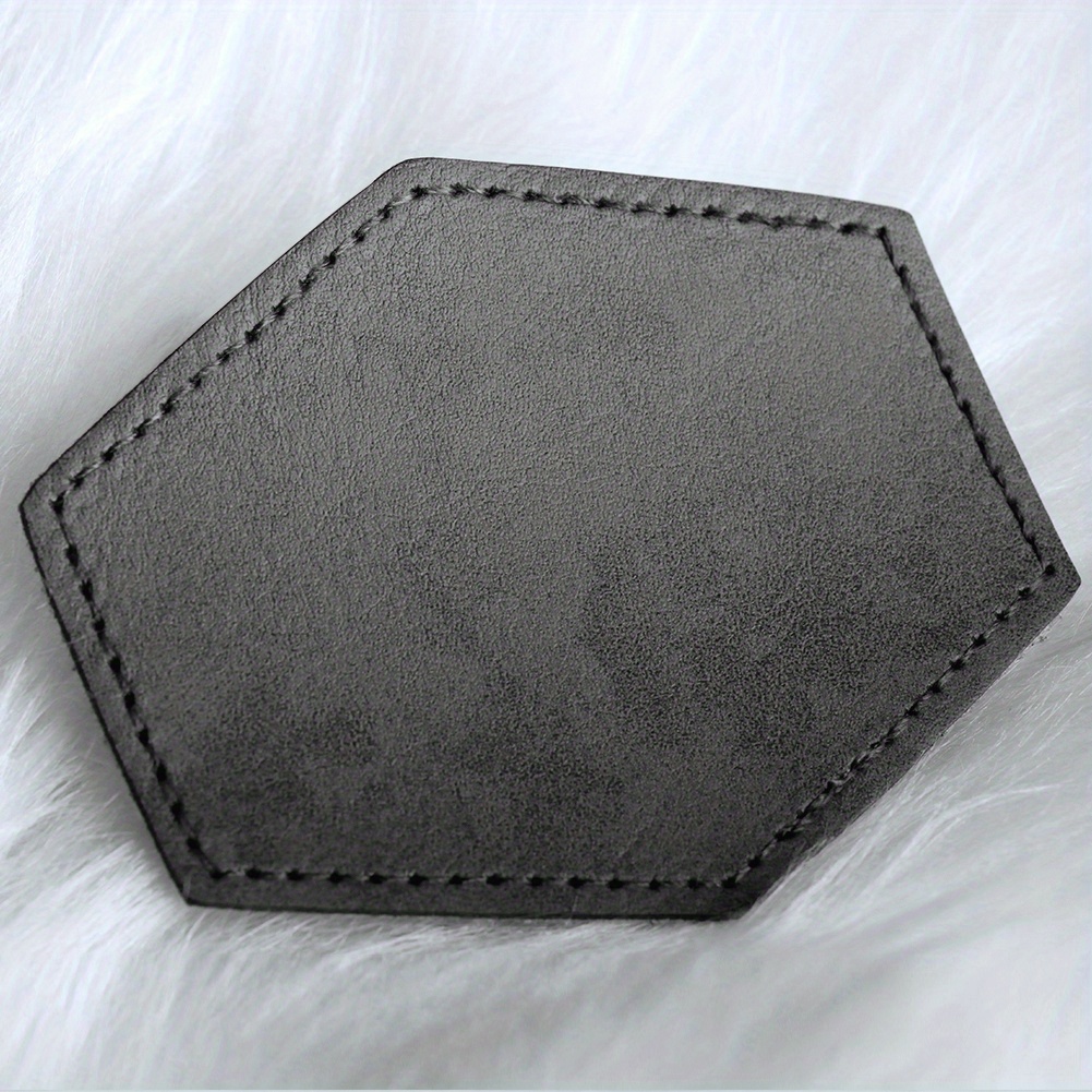 Gray/black Leatherette Blank Set of 15 Adhesive Backed Patches 