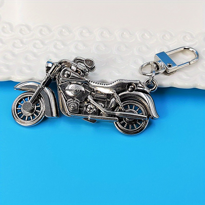 Image of Men's Keychain Model Vintage Trendy Hip-hop Motorcycle Keychain Pendant Ornament, Simulated Motorcycle Hanging Decoration