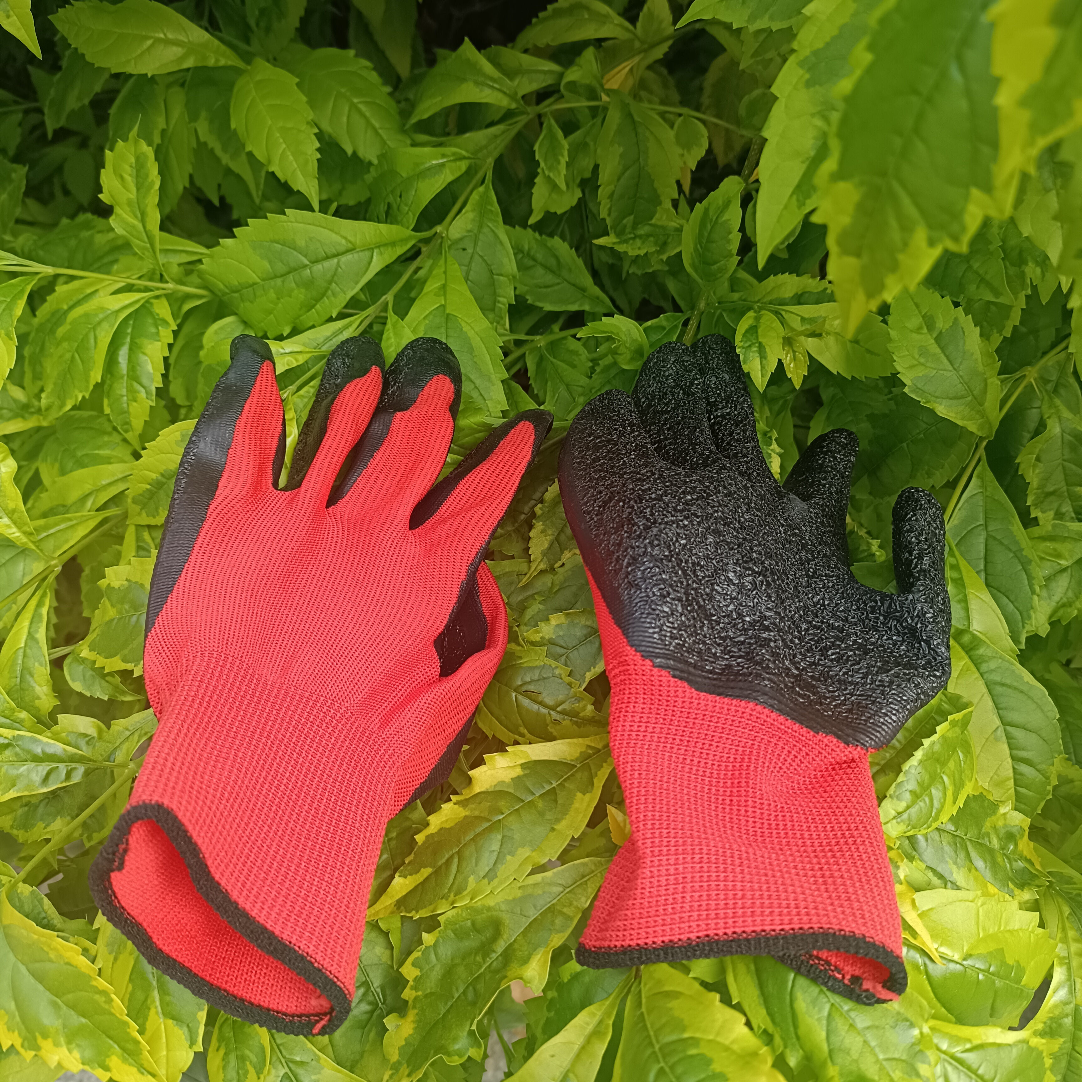 Palm Working Gloves, Latex Rubber Coated Knit with Grip, Durable