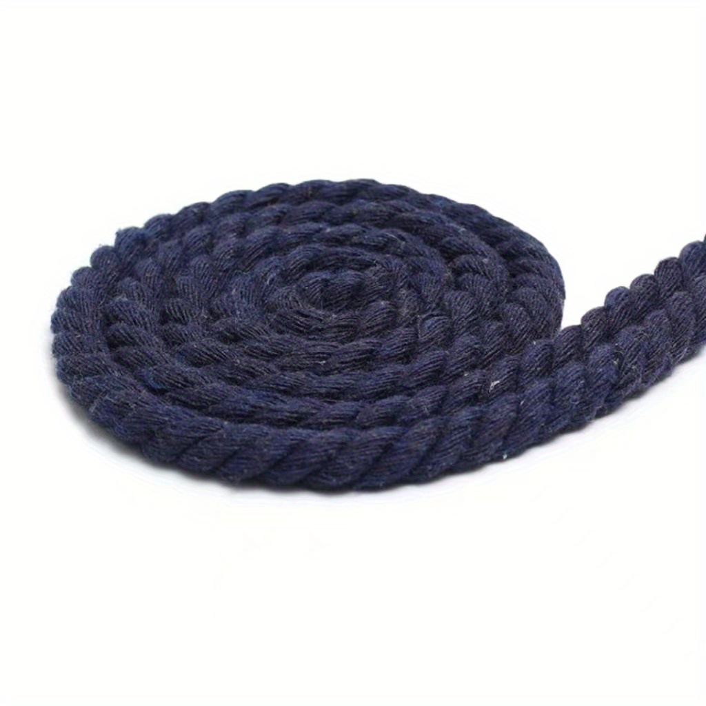 Super Soft 3 Strand Twisted Cotton Rope - Multiple Colors to Choose from in Various Diameters and Lengths, Size: 10', Blue