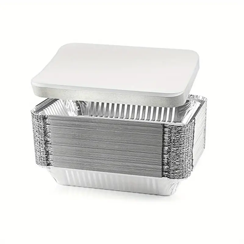 Food Packaging Disposable Tin Foil Dishes Grill Pan Catering Rectang  Aluminium Foil Container Tray with Plastic Lid - China Aluminum Foil  Containers, Disposable Aluminum Foil Containers
