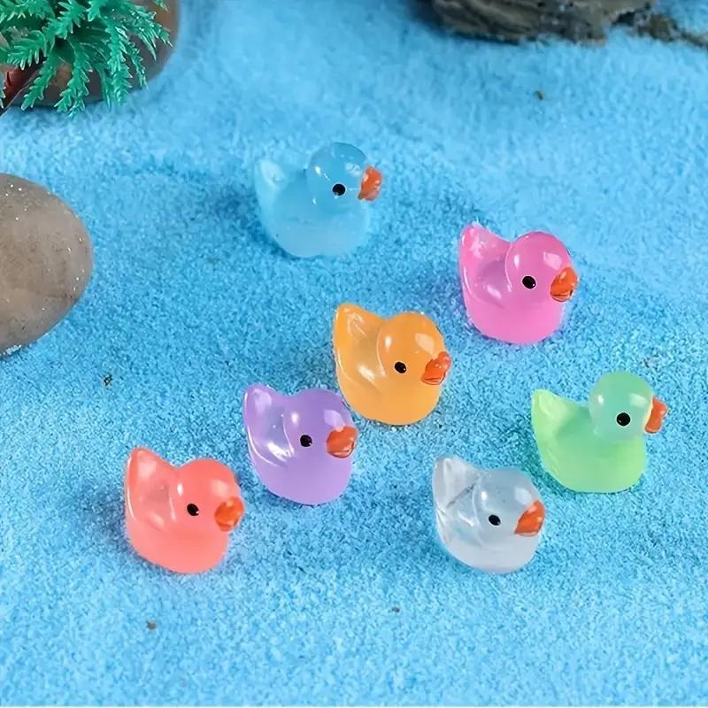 Colorful Glowing Duck Mini Resin Duck Luminous Fairy Garden - Temu