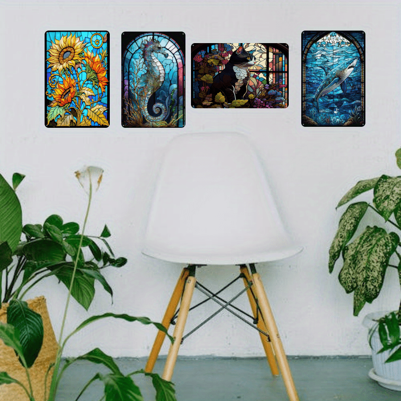 Sunflower Stained Glass Inspired Art Sunflower Suitable For - Temu