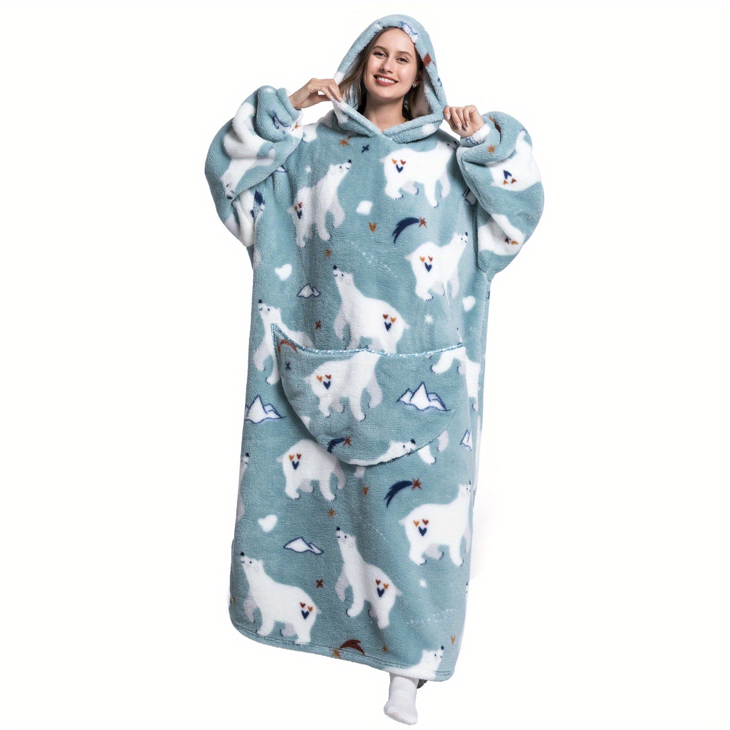 Wearable Hoodie Blanket & Oversized Sherpa Fleece Sweatshirt In One TV  Blanket - On Sale - Bed Bath & Beyond - 39016756
