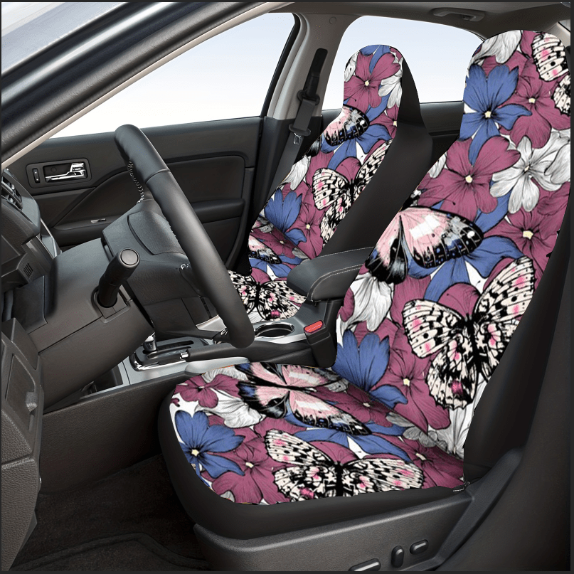 2pcs/set Butterfly Pattern Printed Elastic Car Seat Covers