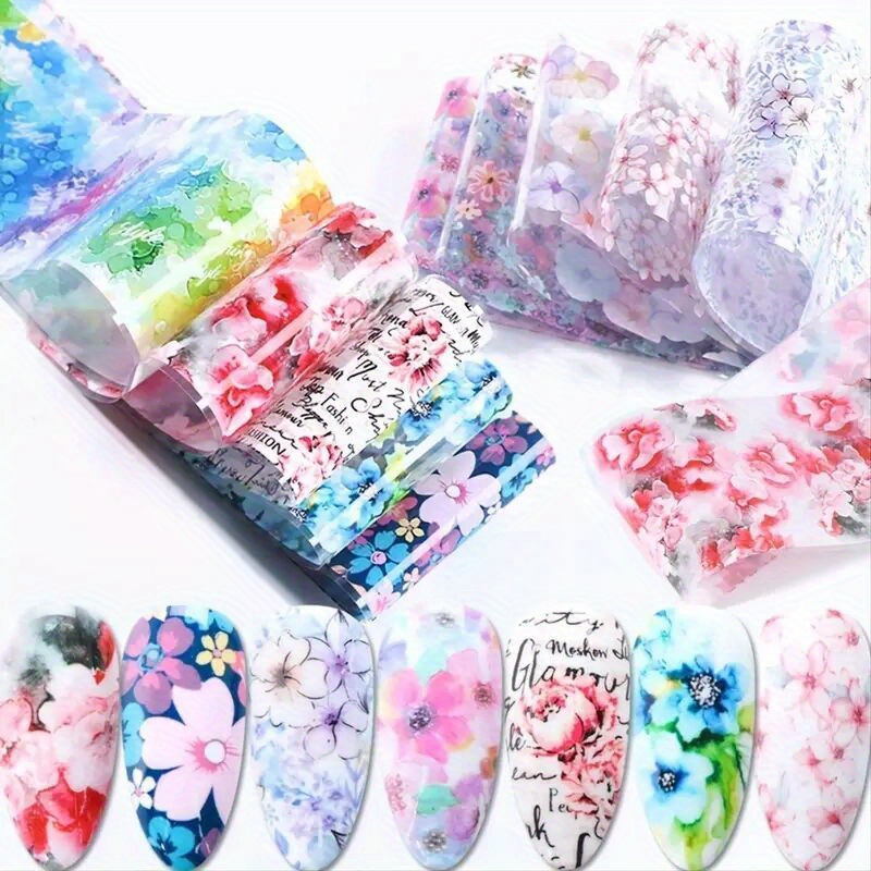 16pcs Transfer Foil For Nails Set Decal Summer Waterdrop Bubbles Slider  Flower Cool Adhesive Glue DIY Nail Art Decor Kit LA794-1 - Price history &  Review