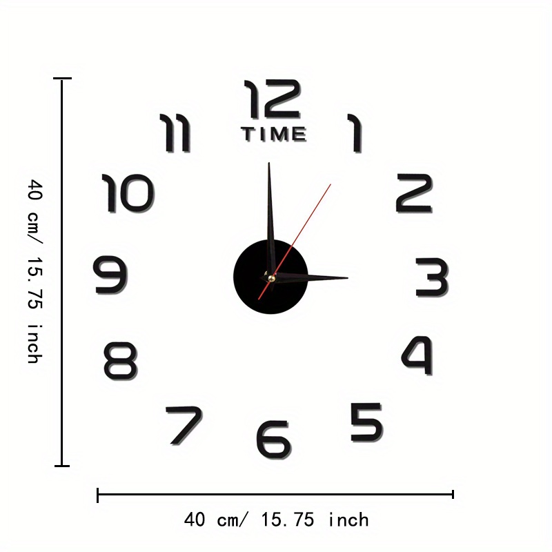 1pc Modern Diy Large Wall Clock Big Watch Decal 3d Stickers Mirror