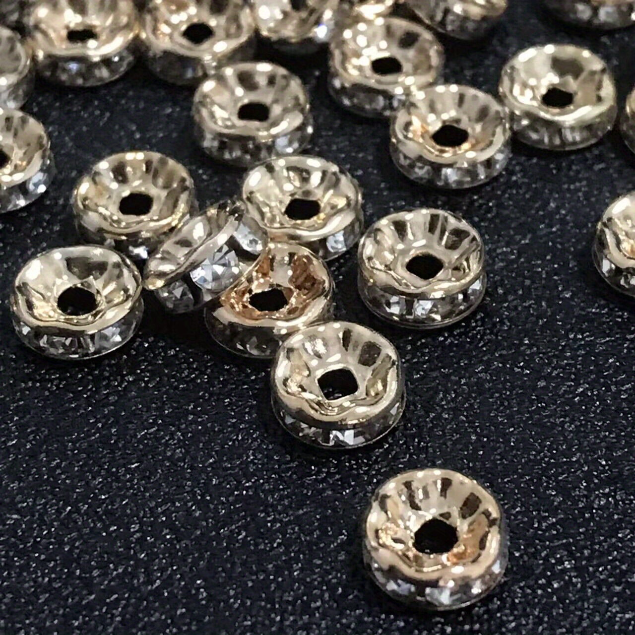 Small Silver Rhinestones spacers Dazzling Rhinestones spacers