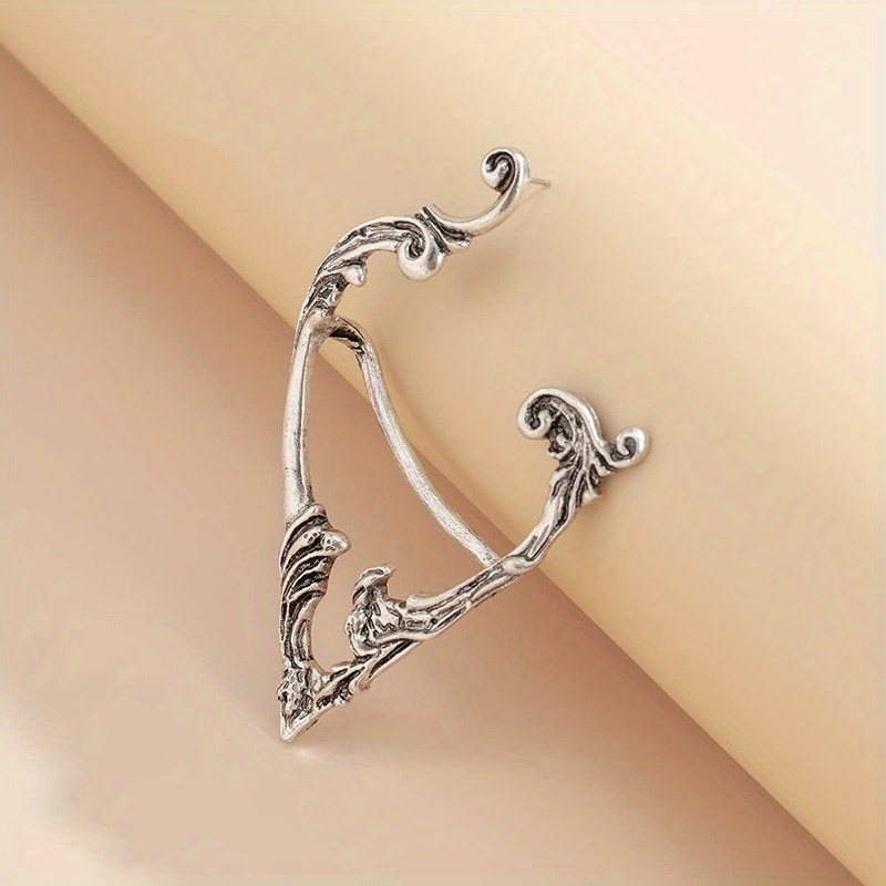 1 PC Punk Fairy Ear Cuff Earring Dark Elf Ear Clip Flower Dragon Snake No Piercing  Earrings for Women Silver Color Goth Halloween Earcuff Fashion Jewelry  Gifts