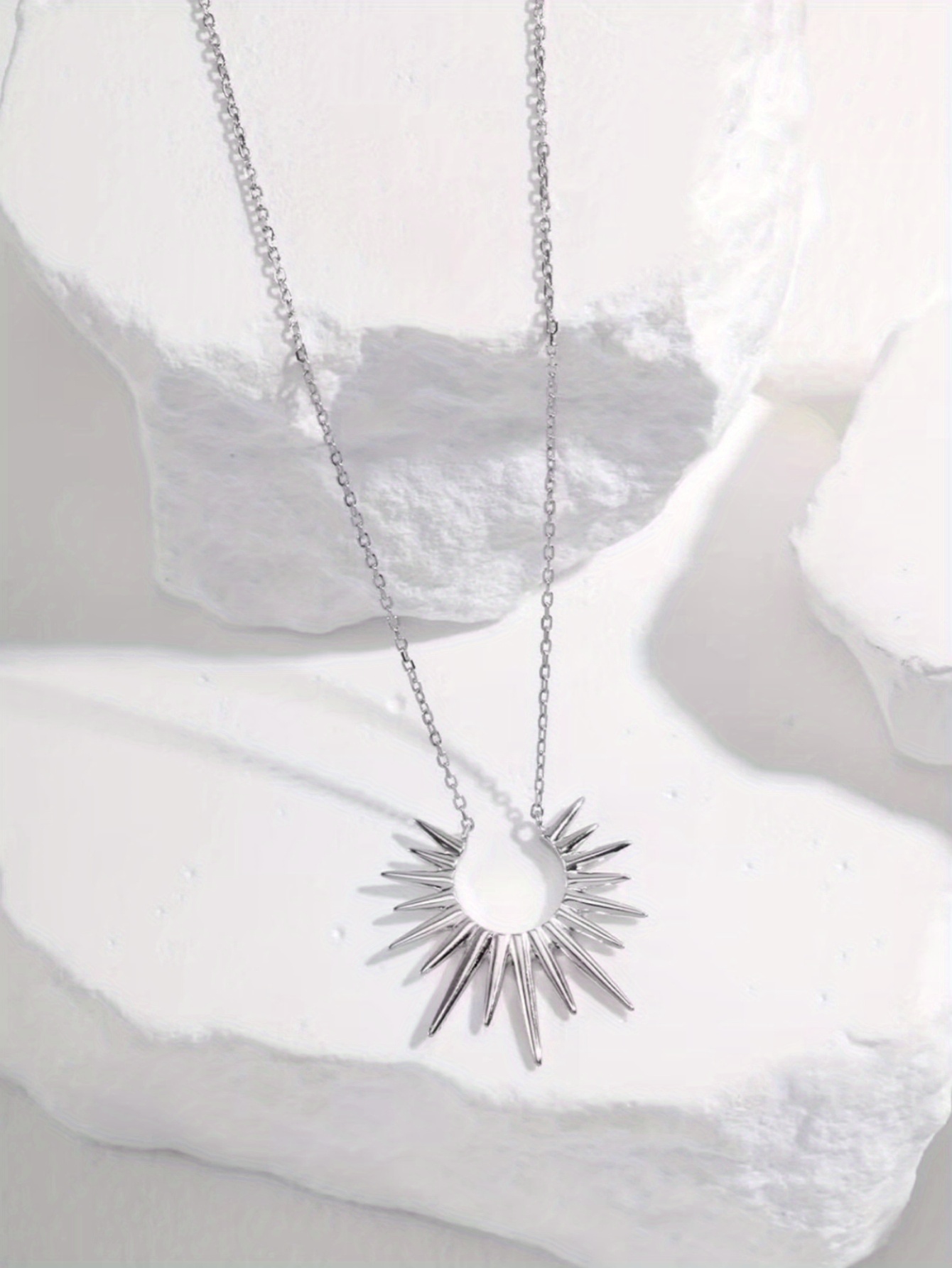 Sterling silver sun deals pendant necklace