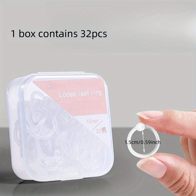 32pcs Pe Plastic Binder Rings - Versatile Open Loose Leaf Paper Clips For Office Organization