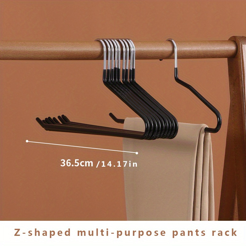 5pcs E-shaped Pants Hanger Storage Anti-slip Coated Clothes Clip