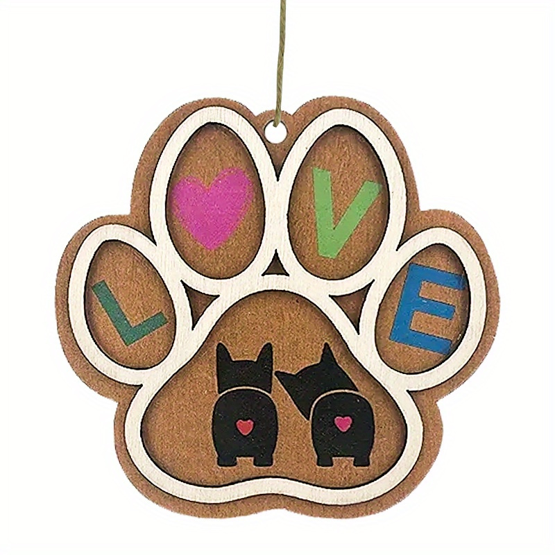 Dog Paw Print Wooden Decoration Dog Room Decor Paw Prints - Temu