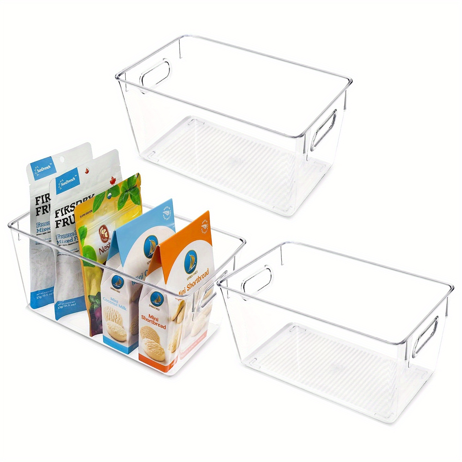  bHome Kitchen Organization Clear Plastic Storage Bins