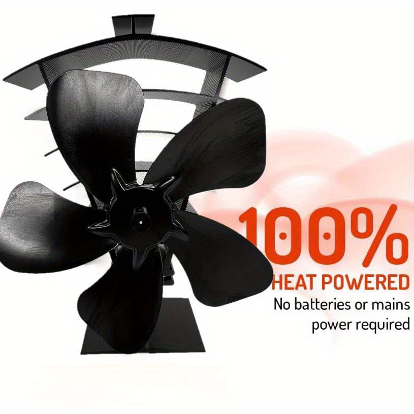 Ventilador de estufa con 3 palas ventilador de chimenea 70-350°C accionado  por calor sin corriente