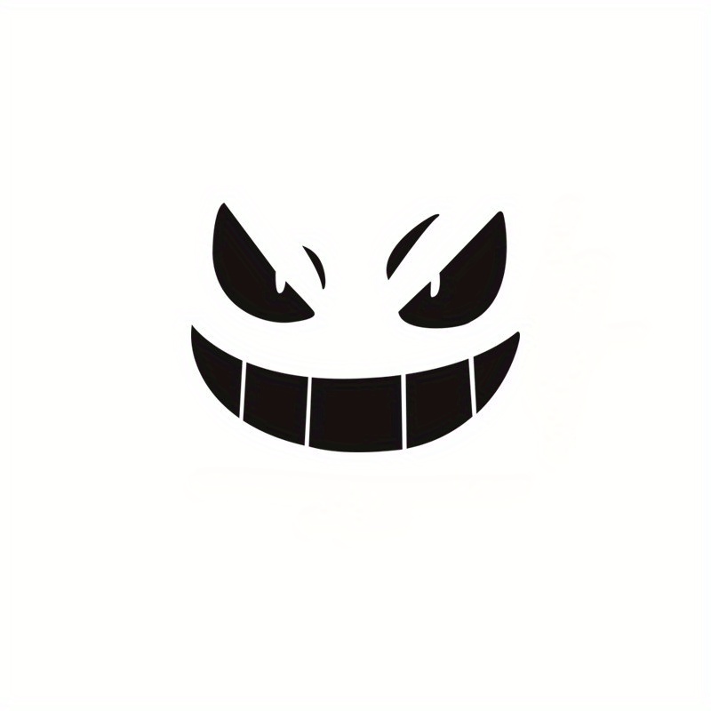Pokemon Evil Gengar Smiling Face Reflective Decorative StickersHorror  Expression Stickers on Car RearWindshield Waterproof Funny