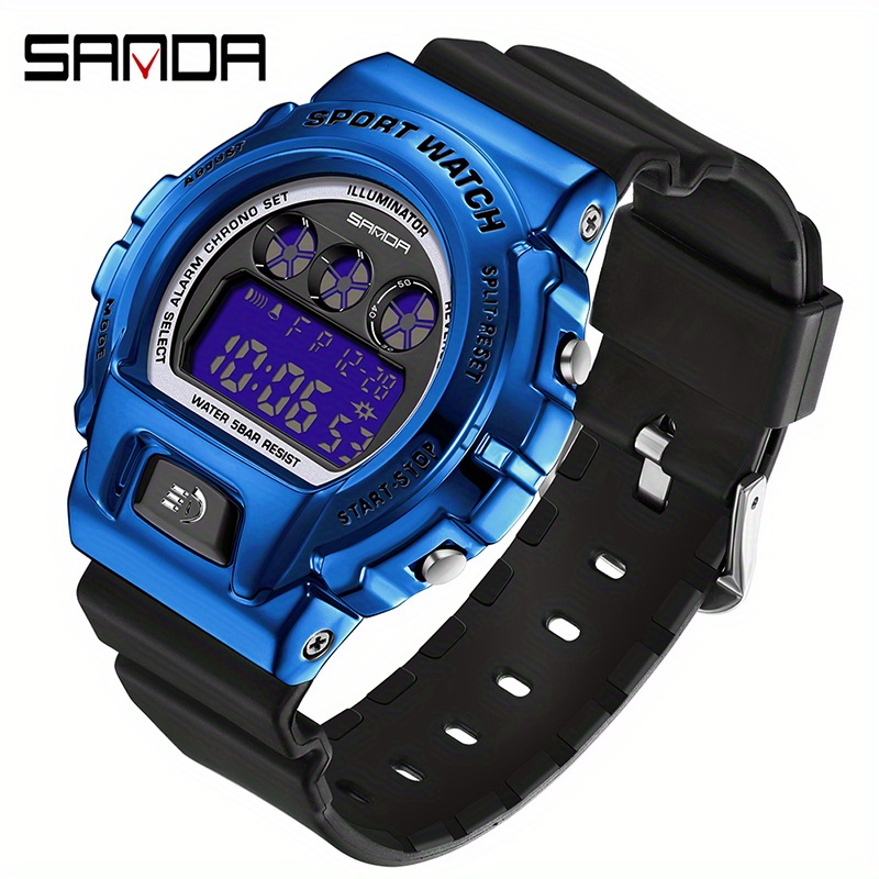 Mens watch with hot sale alarm and light