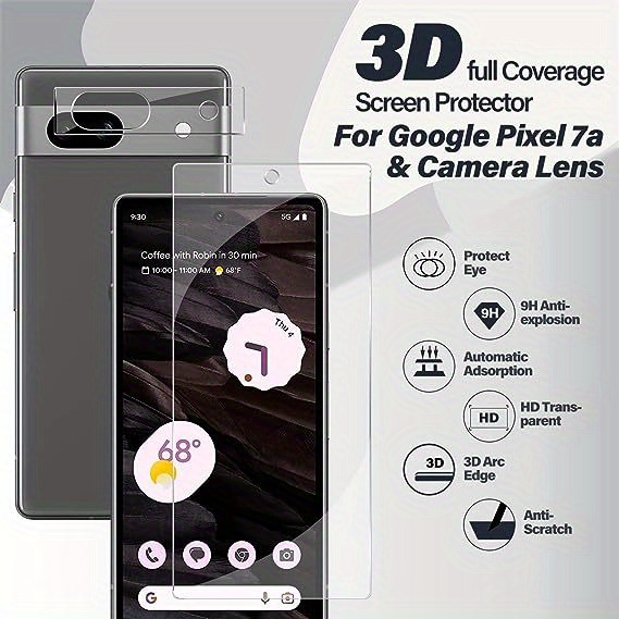 T Tersely [2+1] Protector de pantalla para Google Pixel 8 Pro 2023 (6.7  pulgadas), compatible con desbloqueo de huellas dactilares, paquete de 2