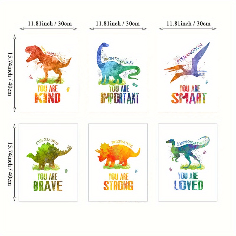 Popular Dinosaurs Watercolor Poster