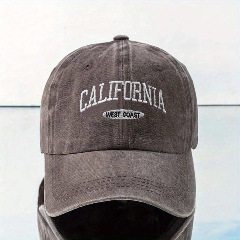 California Embroidery Baseball Unisex Washed Distressed - Temu