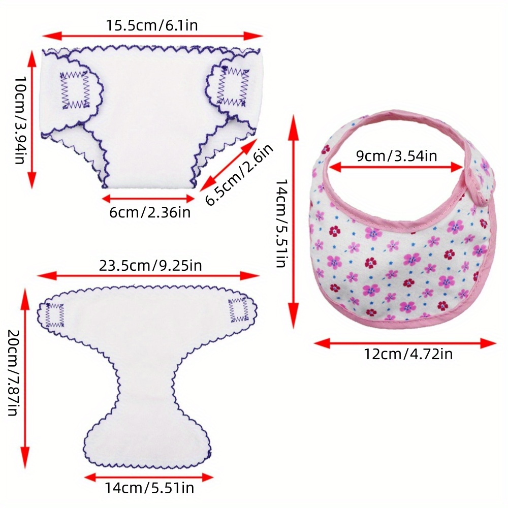 Festive Gift Idea: Doll Diapers Underwear Bibs Baby Dolls - Temu