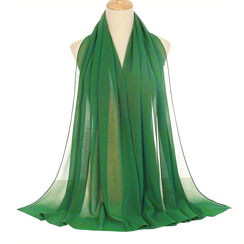 Solid Hijab Breathable Full Cover Shawl Turban Gauze Scarf