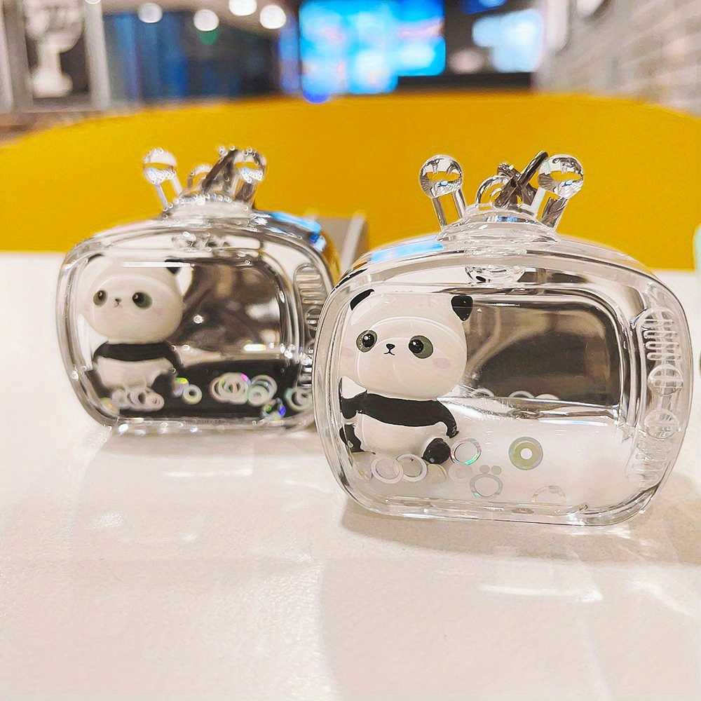 Acrylic Floating Panda Key Chain, Quicksand Key Chain Bag Hanging Gift For  Men - Temu