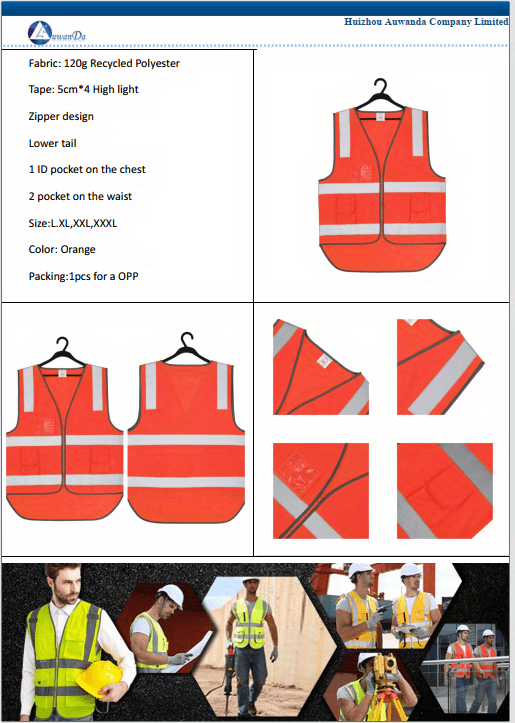 Reflective Vest with ID Pocket & Taped