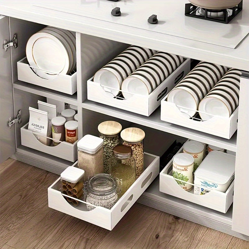 Scalable Dishes Storage Rack for Drawer Adjustable Bowl Stand with 12 PCS  Sticks Kitchen Cabinet Organizer for Plate Cup