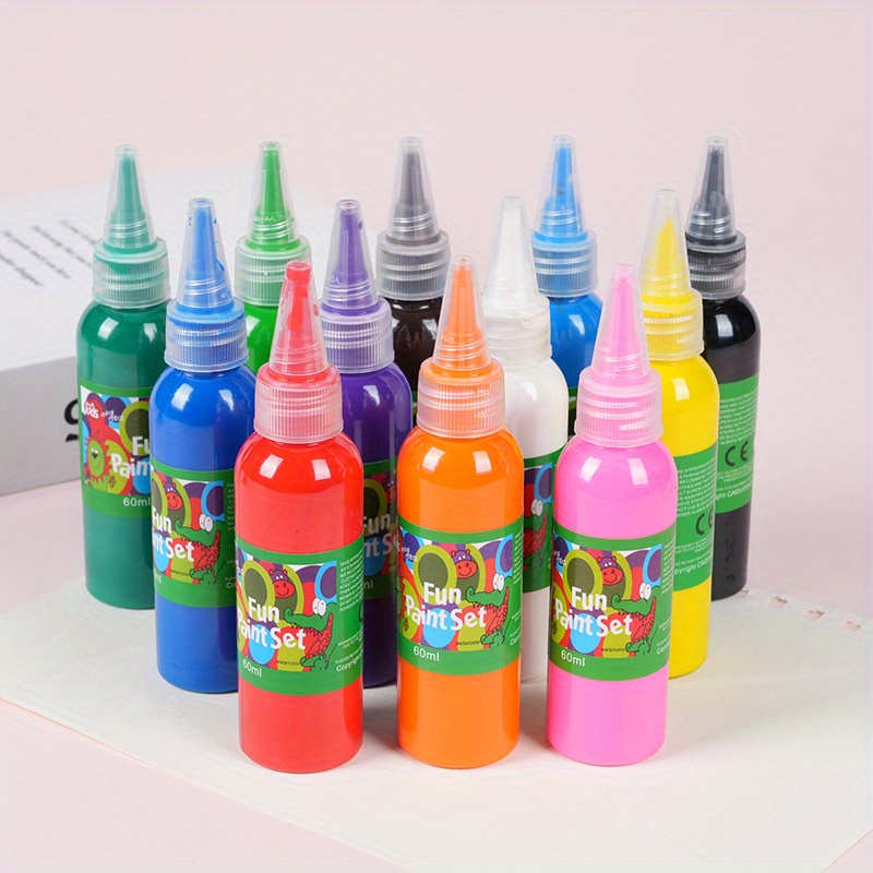 Zanvia Juego De 12 Pinturas De Dedos Para Niños 60 Ml - Temu