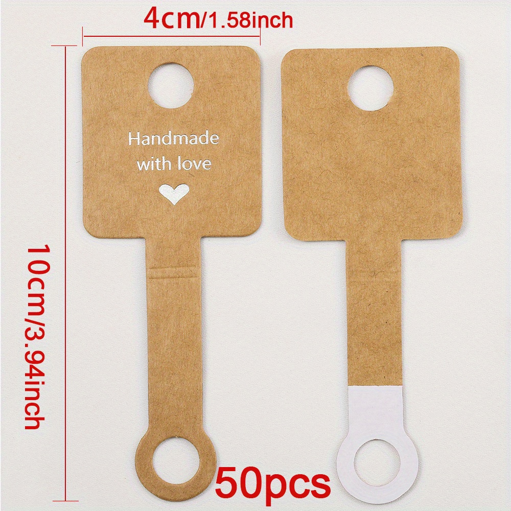 50pcs Of 4*10cm Self-adhesive Foldable Card Tags For Ring, Bracelet, And Hair Accessory Display Cards