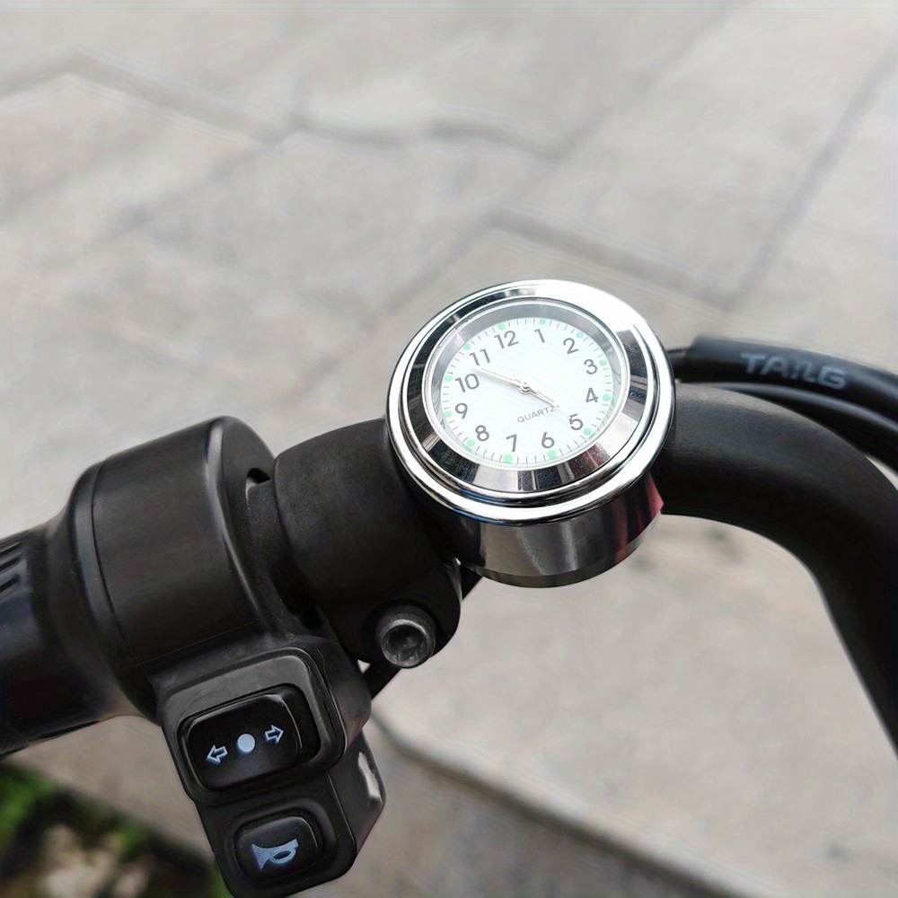 Retrok Motorcycle Handlebar Clock Waterproof Motorbike Handlebar Watch  Heavy-Duty Aluminum Alloy Handlebar Clock Luminous Dial Motorcycle Clock  for