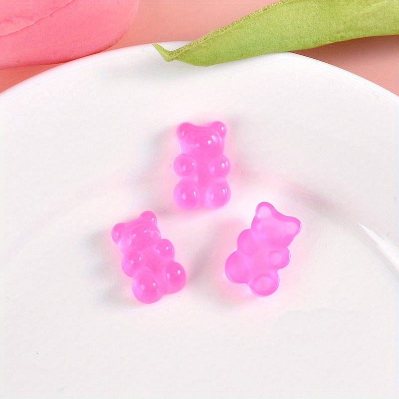 Resin Jelly Bear Glow In The Dark Gummy Bear Charms Beads - Temu Germany