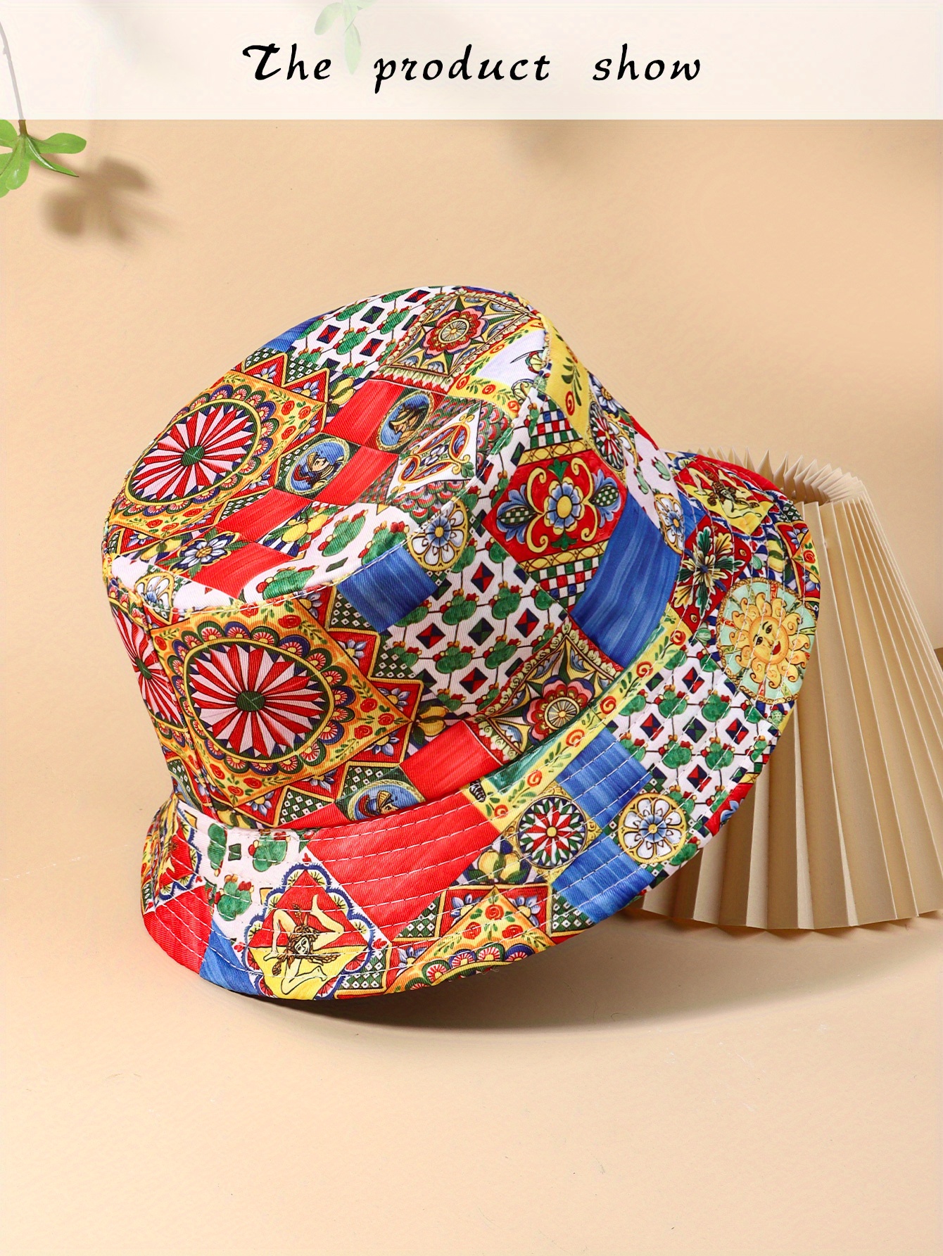 Ethnic Pattern Reversible Bucket Hat Uv Protection - Temu