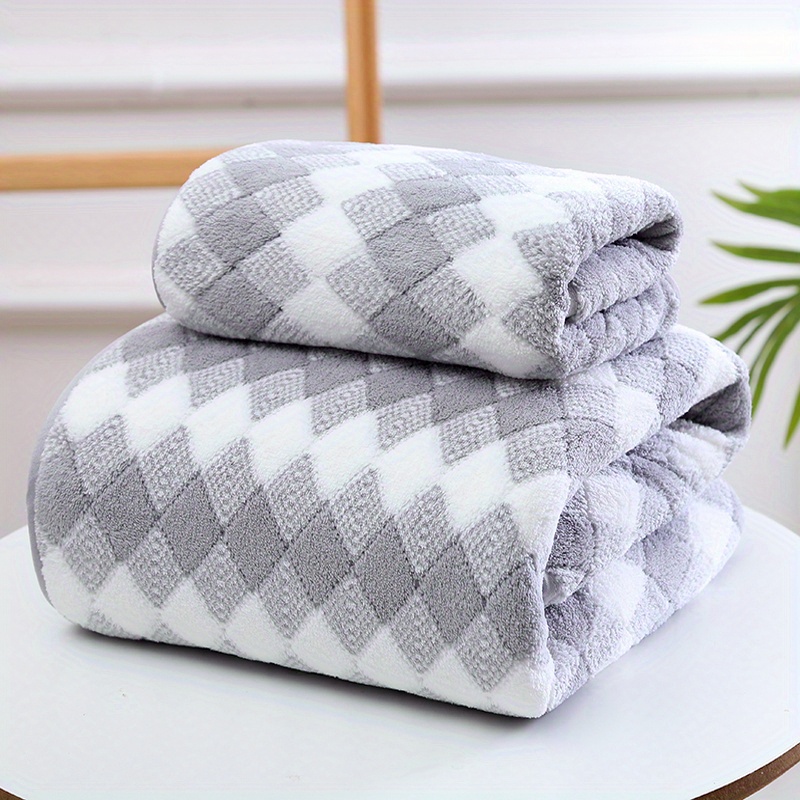 2pcs Checkered Hand Towels - Simple, Elegant, Soft, High