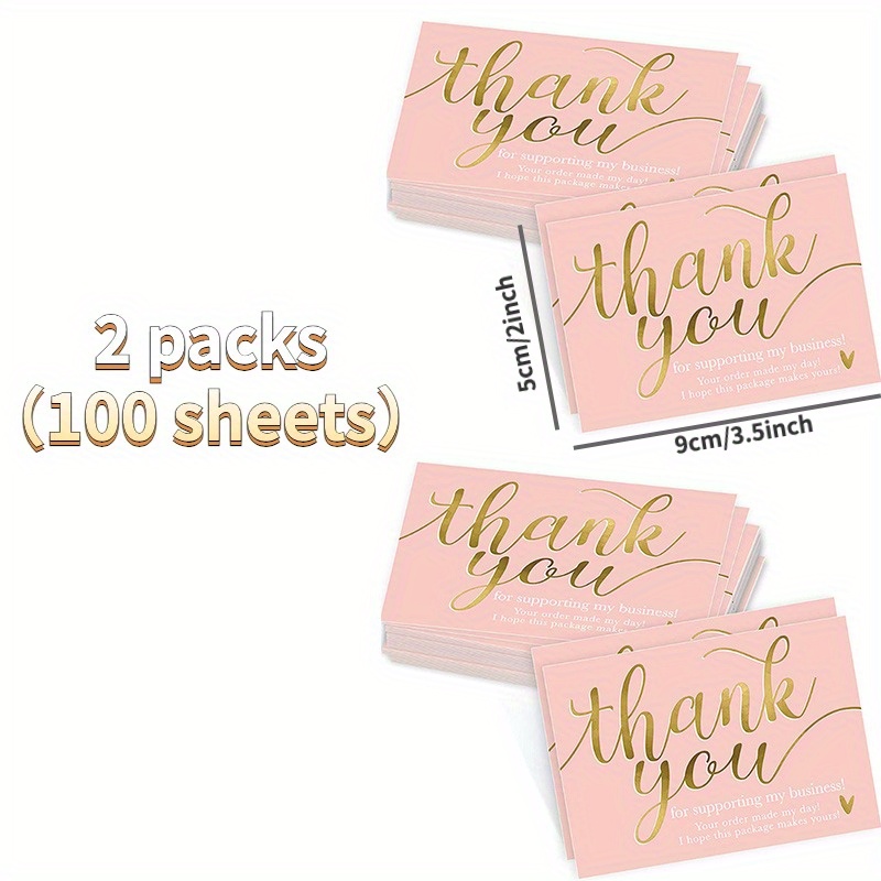 50 Thank You For Supporting My Small Business Cards 8.89x5